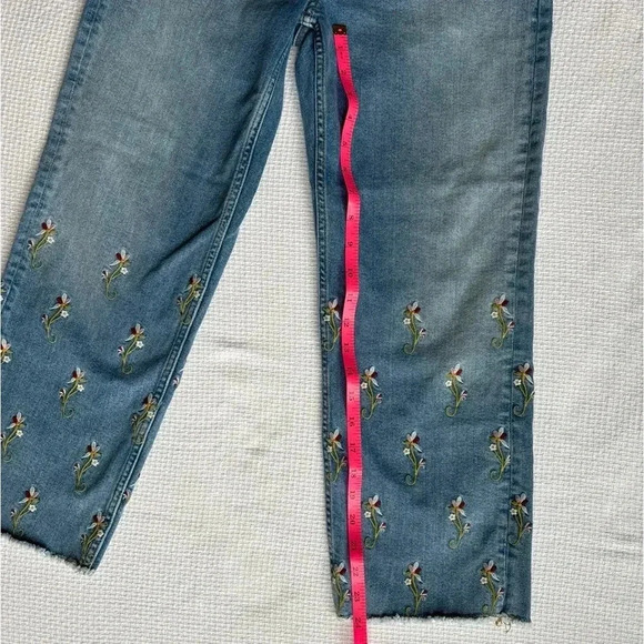 pilcro and the letterpress jeans 27 Embroidered Boho 70s Artsy Cottagecore - Picture 6 of 7